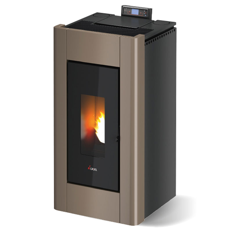 Poêle à granulés Poêle à pellet CADEL Price 3 acier bronze fond blanc