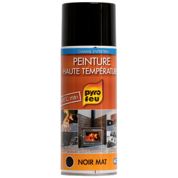 Peinture haute température noir mat 900° professionnelle pour barbecue et  inserts de cheminées