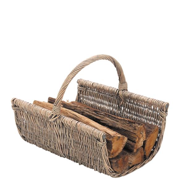 Panier à bûches CESTO Osier - Gris