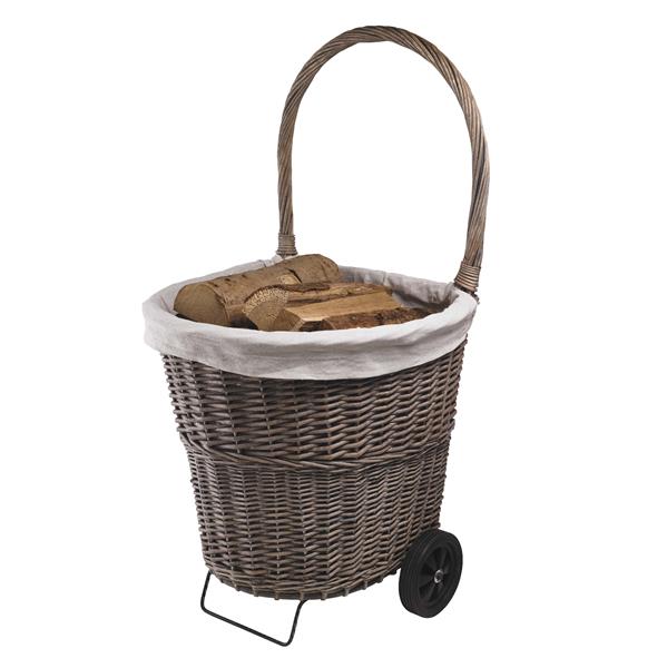 Chariot à bûches TISSA Osier - gris