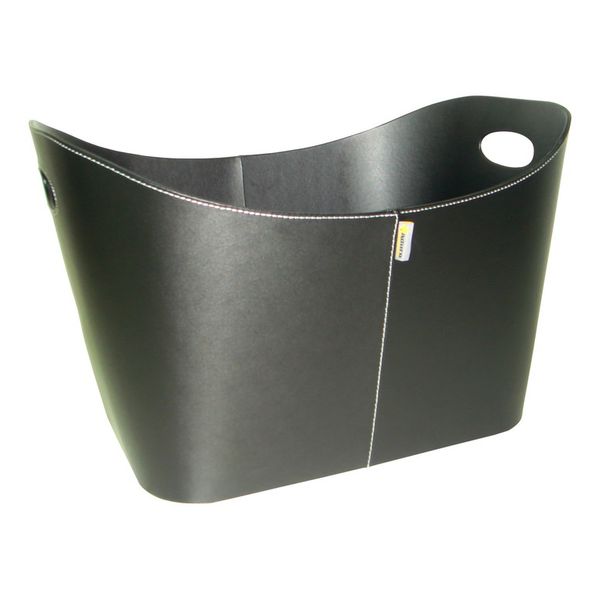 Aduro Baseline panier à bûches 55x45x30 imitation cuir Noir